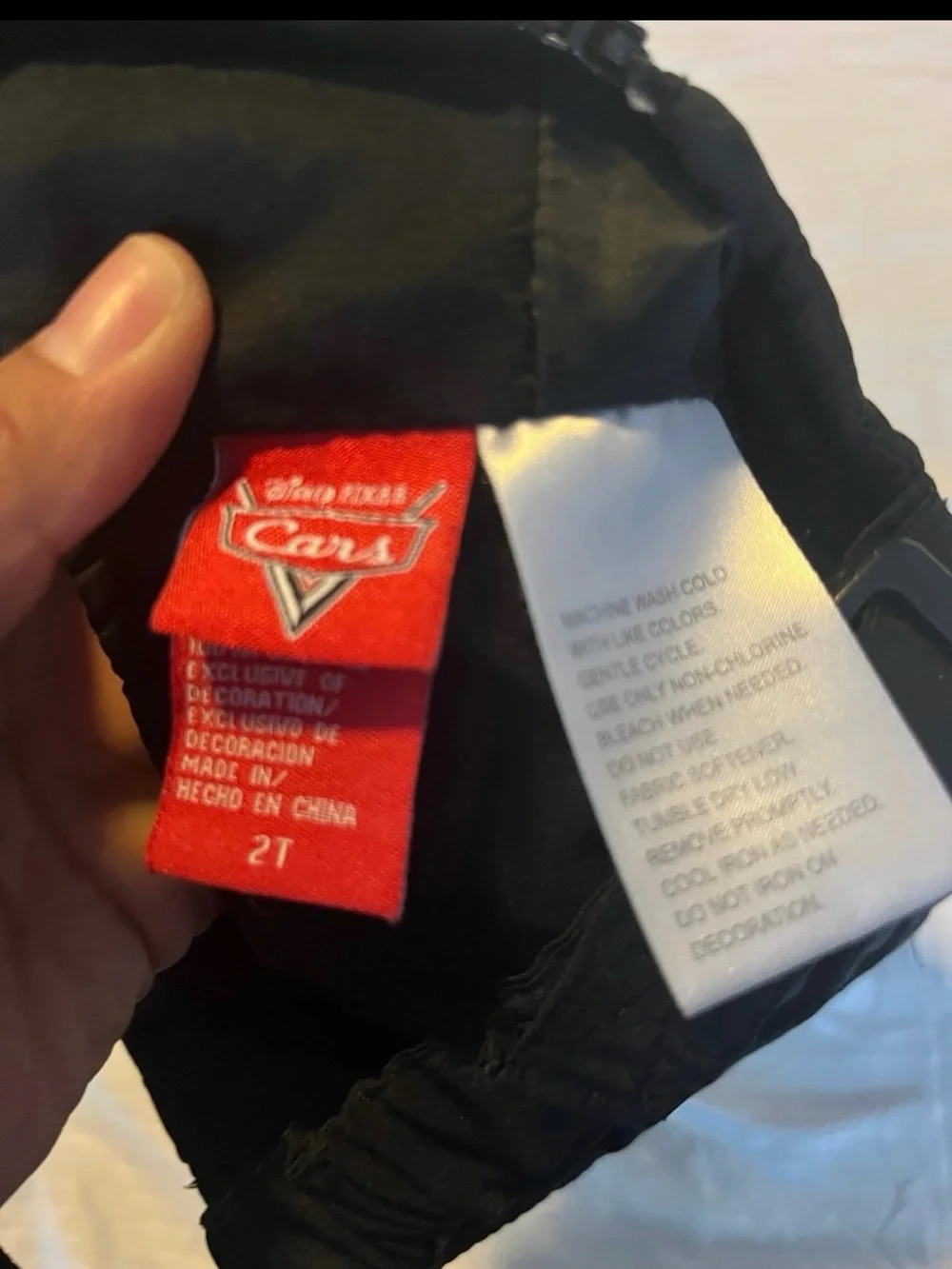 Disney Black Snow Overalls with Red Racing Patch 2T Adjustable to 3T Waterproof